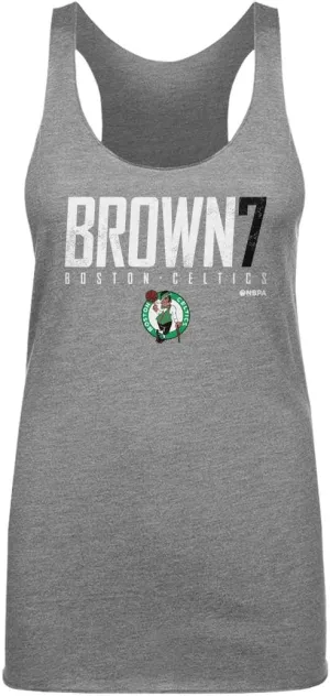 500 LEVEL Jaylen Brown Boston Celtics Women's Tank Top - Jaylen Brown Boston Celtics Elite WHT