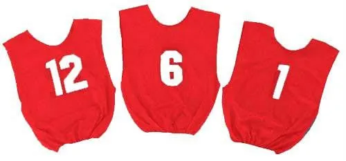 Adult Numbered Scrimmage Vests - Red