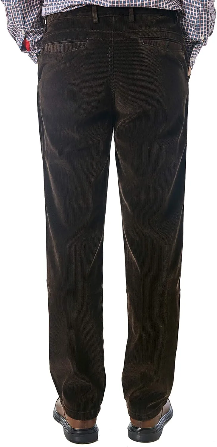 Alimens & Gentle Men's Corduroy Pant Straight Fit Flat-Front Casual Chino Pants