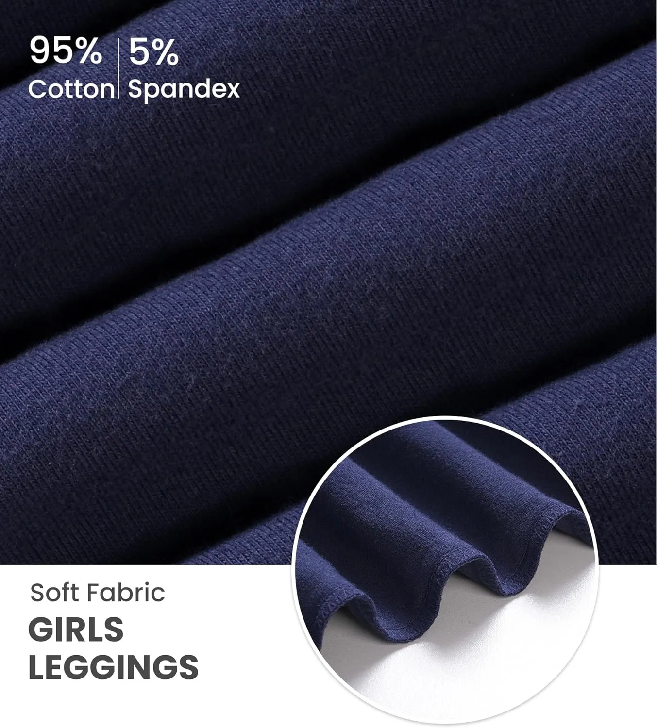 Auranso Toddler Girls Leggings Basic Full Length Cotton Tights Pants 2-14 Years