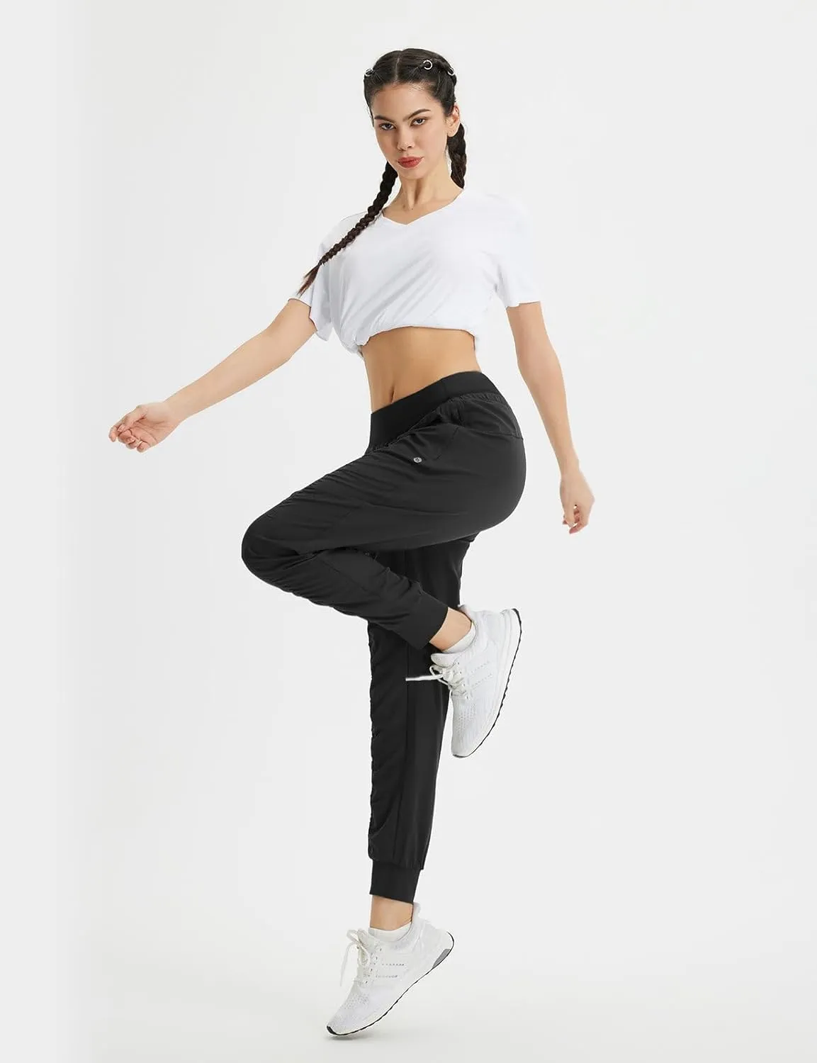 baleaf Women's Joggers with Zip Pockets Hiking Pants Lightweight Quick Dry Water Resistant Track Pants