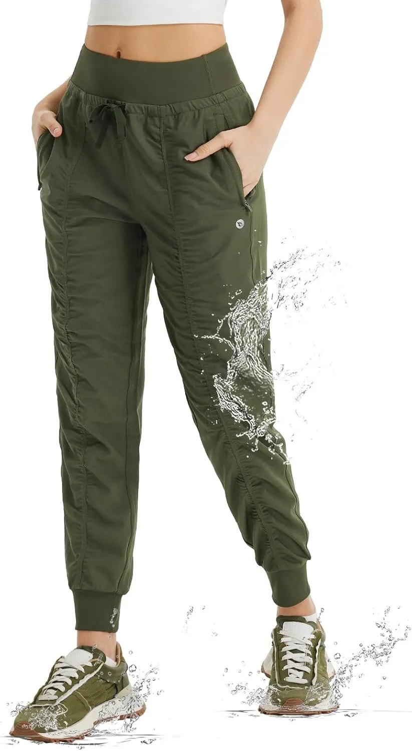 baleaf Women's Joggers with Zip Pockets Hiking Pants Lightweight Quick Dry Water Resistant Track Pants