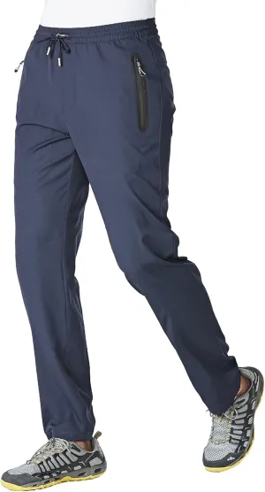 BASUDAM Men's Athletic Pants Thin Lightweight Quick Dry Zipper Pockets Outdoor Sports Pants for Running Jogging Hiking
