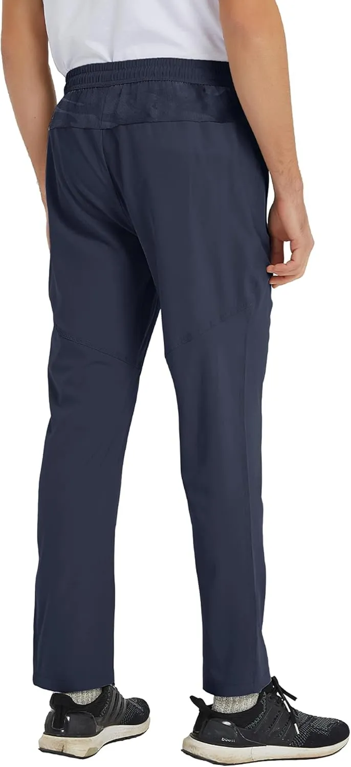 BASUDAM Men's Athletic Pants Thin Lightweight Quick Dry Zipper Pockets Outdoor Sports Pants for Running Jogging Hiking