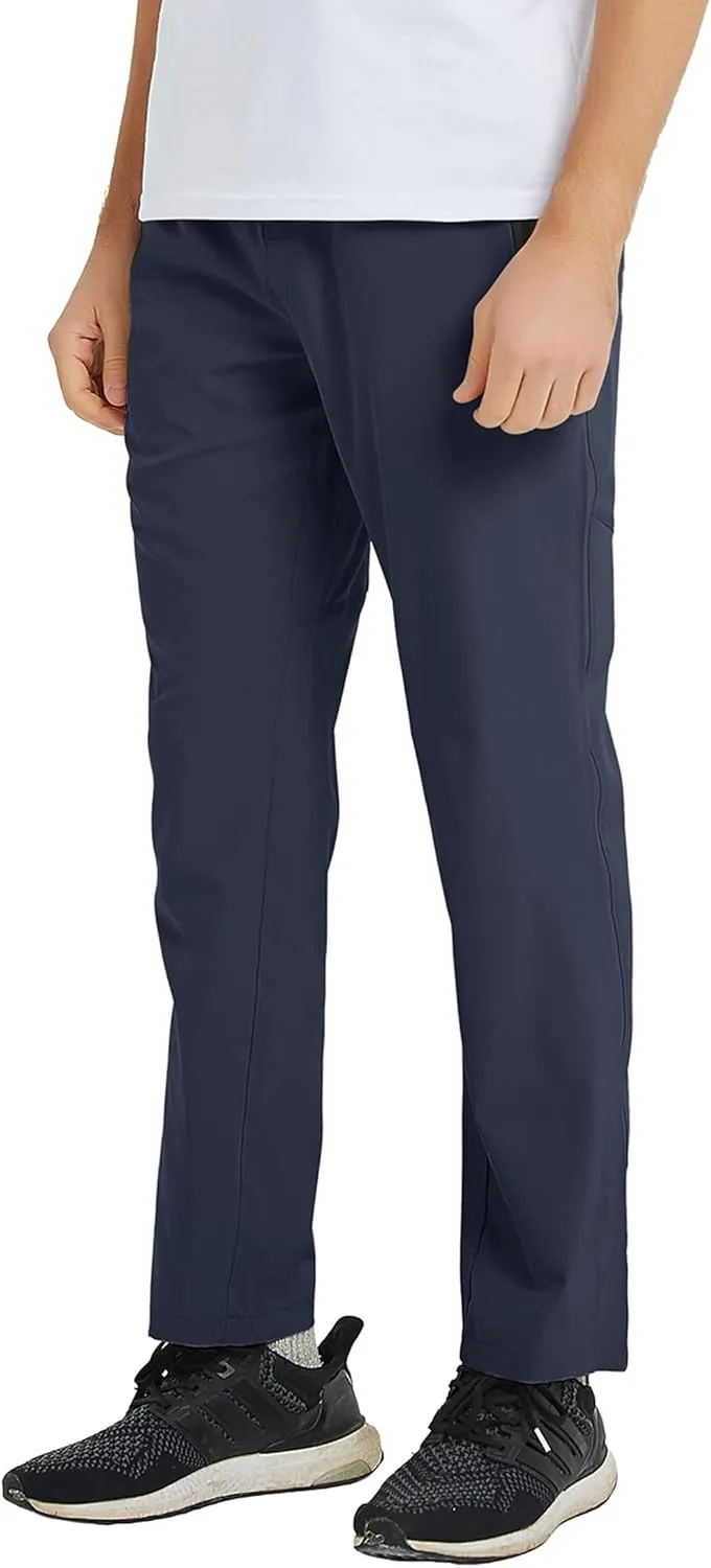 BASUDAM Men's Athletic Pants Thin Lightweight Quick Dry Zipper Pockets Outdoor Sports Pants for Running Jogging Hiking
