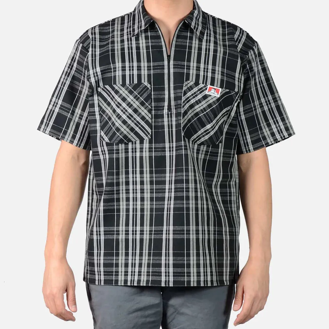 Ben Davis Short Sleeve 1/2 Zips -Plaid