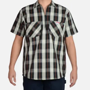 Ben Davis Short Sleeve 1/2 Zips -Plaid