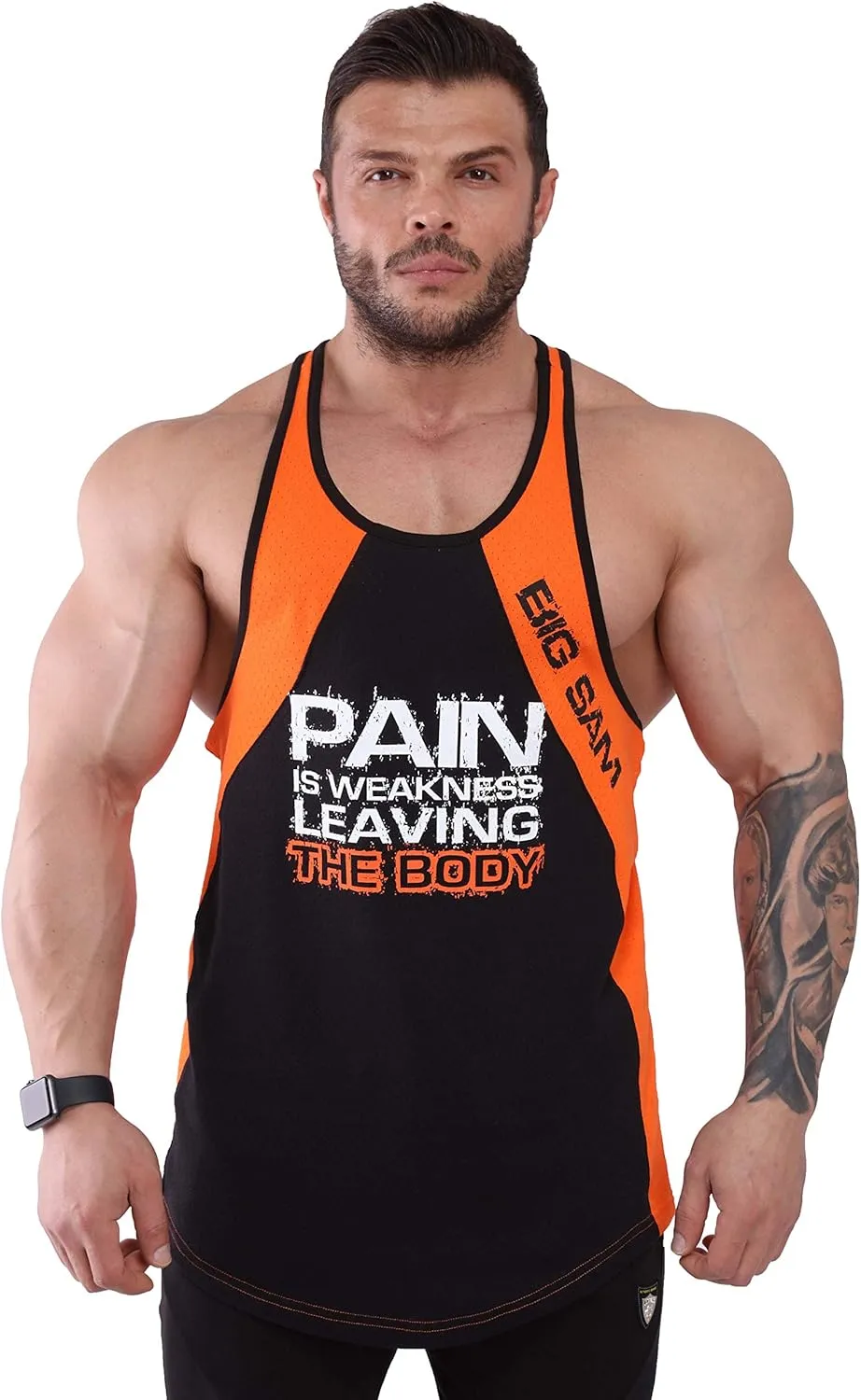 BIG SAM SPORTSWEAR COMPANY Men's Gym Tank Top Bodybuilding, Fitness Workout Y-Back Sleeveless Muscle Cotton T-Shirt