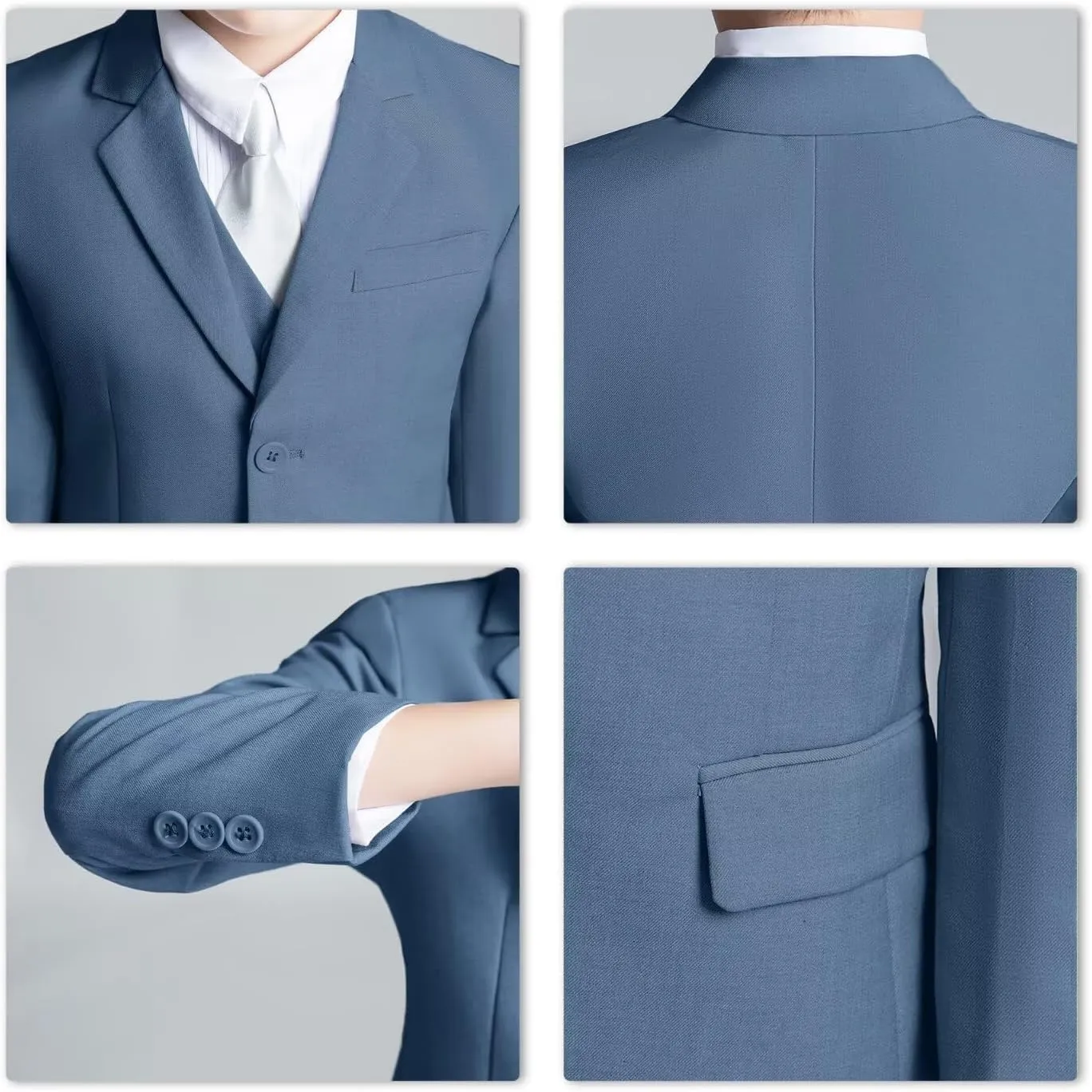 Boys Formal Suit Set Kids 3 Piece Suit Jacket Vest Pants Set Toddler Ring Bearer Outfit Wedding Prom Tuxedo Suits