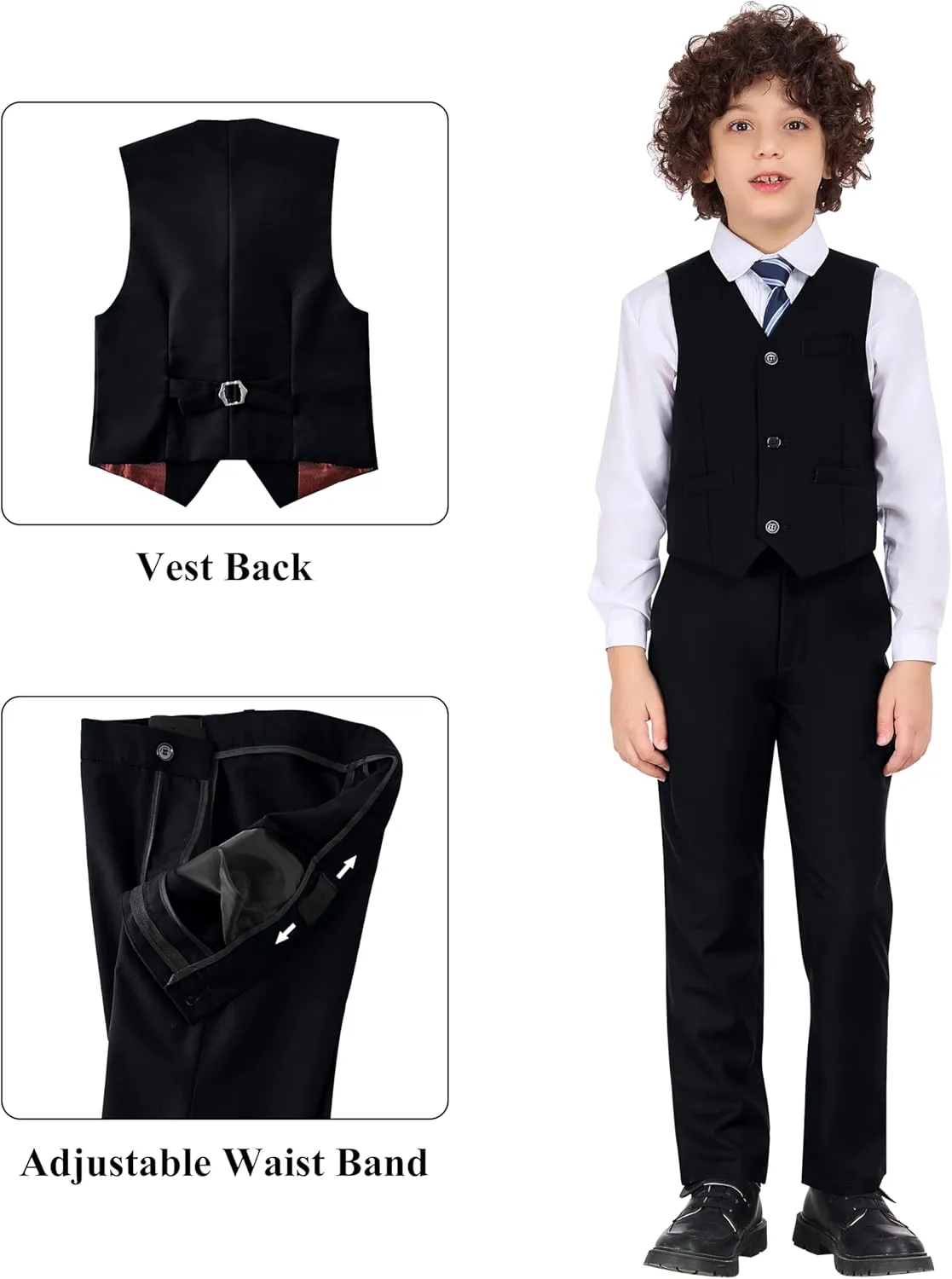 Boys Formal Suit Set Kids 3 Piece Suit Jacket Vest Pants Set Toddler Ring Bearer Outfit Wedding Prom Tuxedo Suits