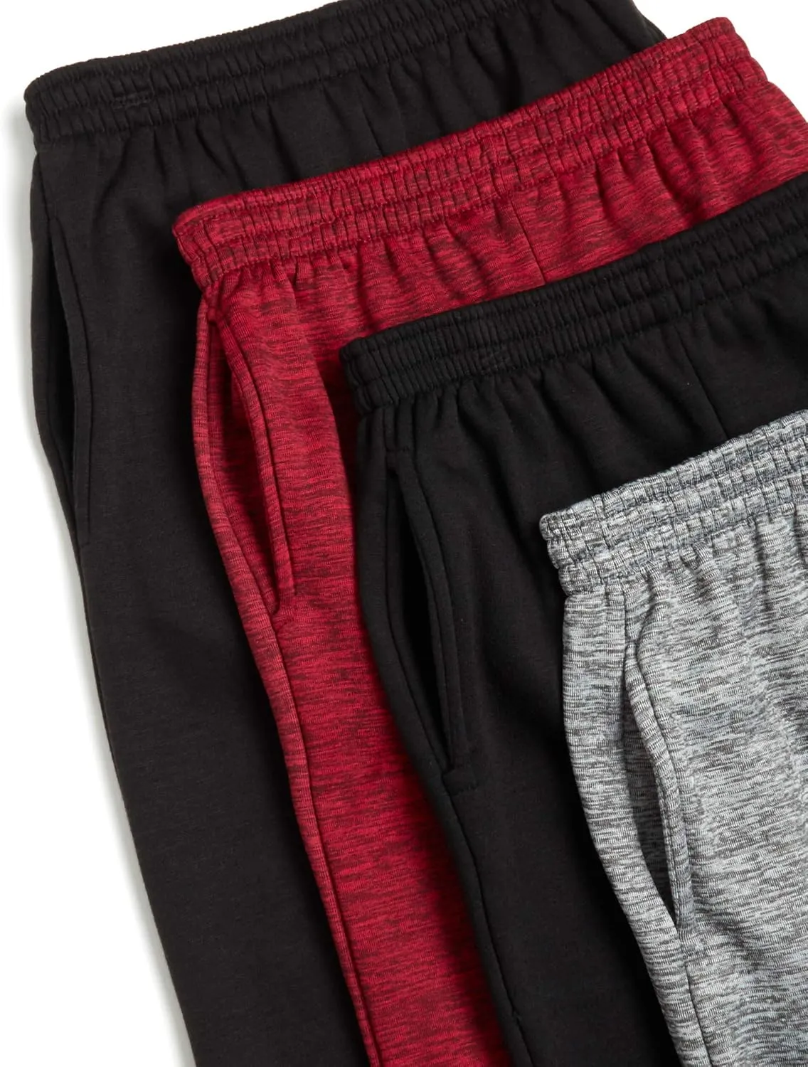Boys' Sweatpants - 4 Pack Active Fleece Cargo and Basic Jogger Pants (Size: 4-18)