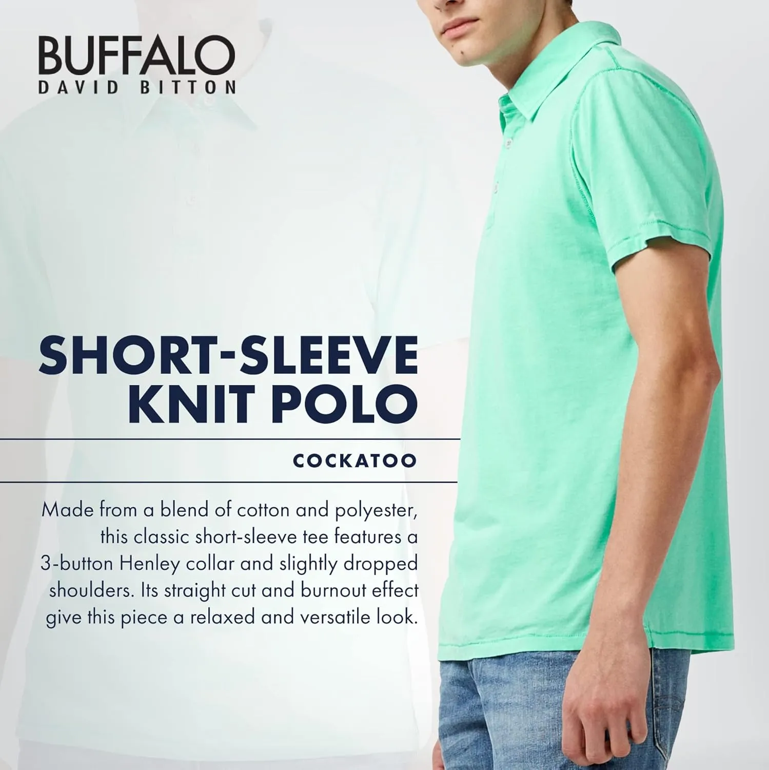 Buffalo David Bitton Men's Short Sleeve Knit Polo