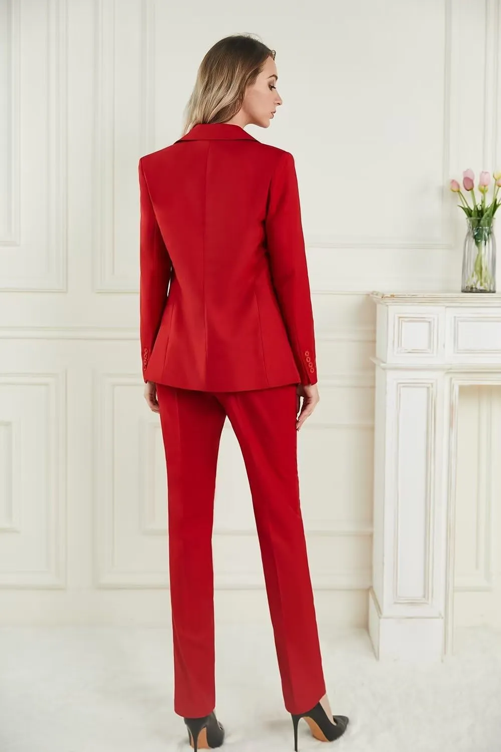 Business Women Suit Set 3 Pieces Notch Lapel Single Breasted Vest for Office Work Lady Suits (Blazer Vest Pants)