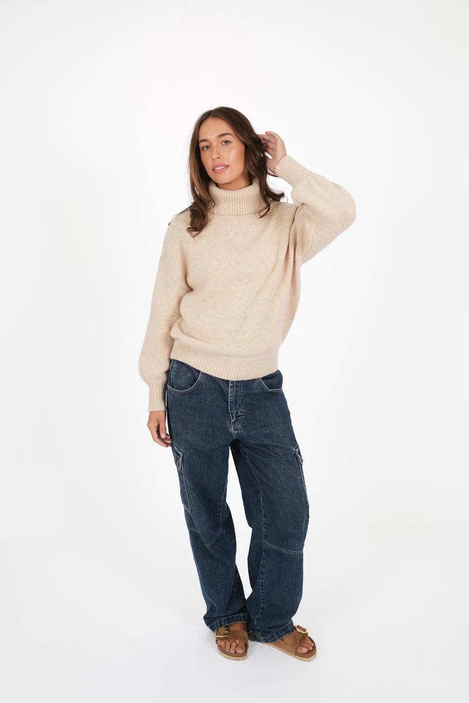 Cable Knit Jumper - Oat