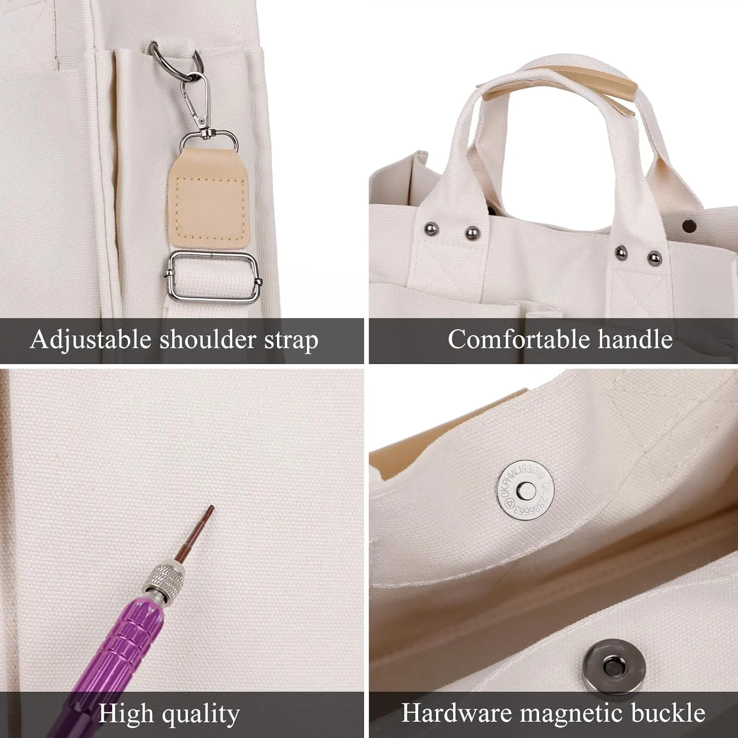 Canvas Tote Bag for Women Large Work Tote Bag with Pocket Crossbody Handbags