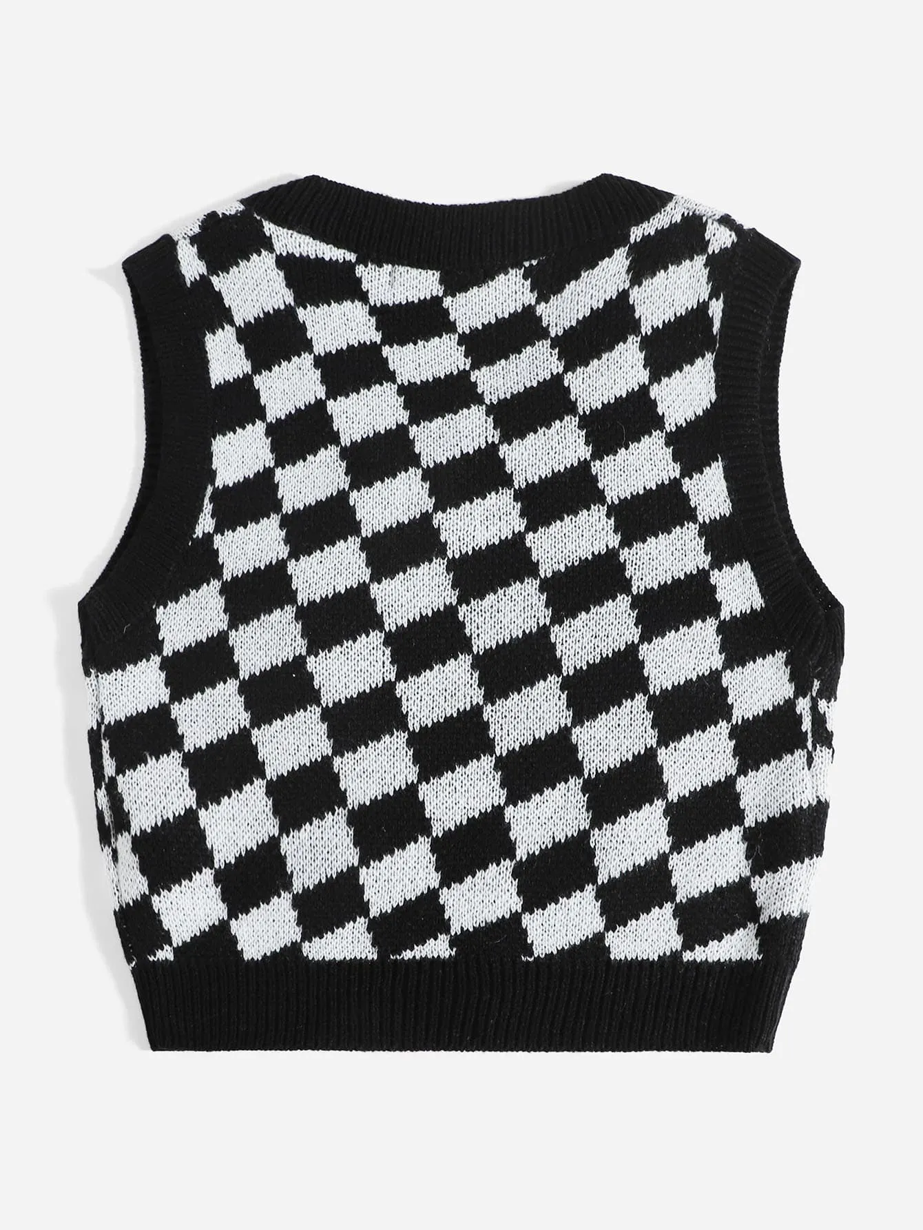 Casual Fruit&Vegetable Embroidery Sleeveless V Neck Crop Women Knit Top