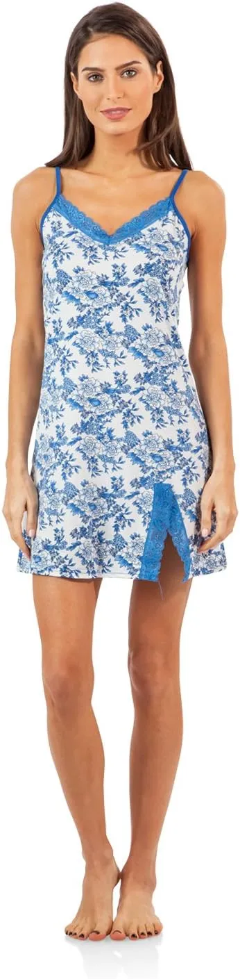 Casual Nights Women's Sleepwear Lace Trim Slip Nightie Chemises