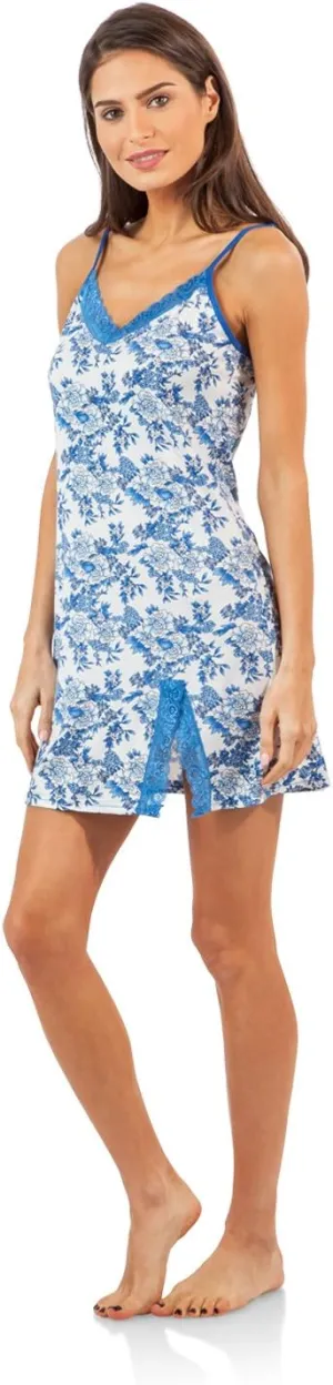 Casual Nights Women's Sleepwear Lace Trim Slip Nightie Chemises