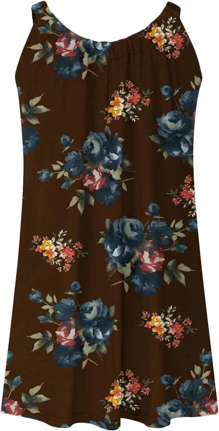 Ceboyel Women Boho Summer Vacation Dresses Casual Trendy Beach Sundress Flowy Sun Tank Dress Beach Party Cruise Wear 2023