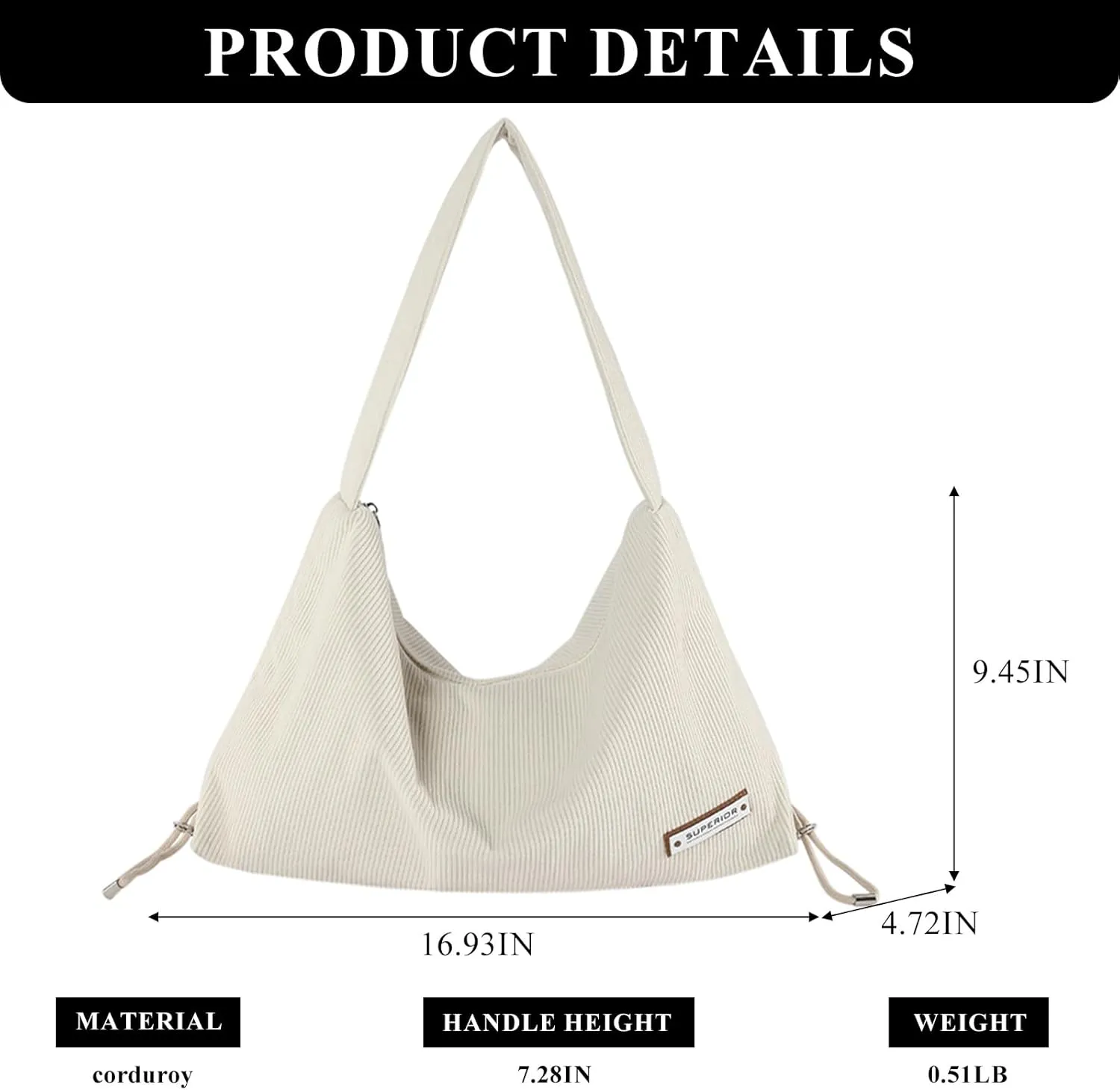 Corduroy Tote Bag for Women, Large Corduroy Hobo Purses Aesthetic Tote Bag Shoulder Handbags