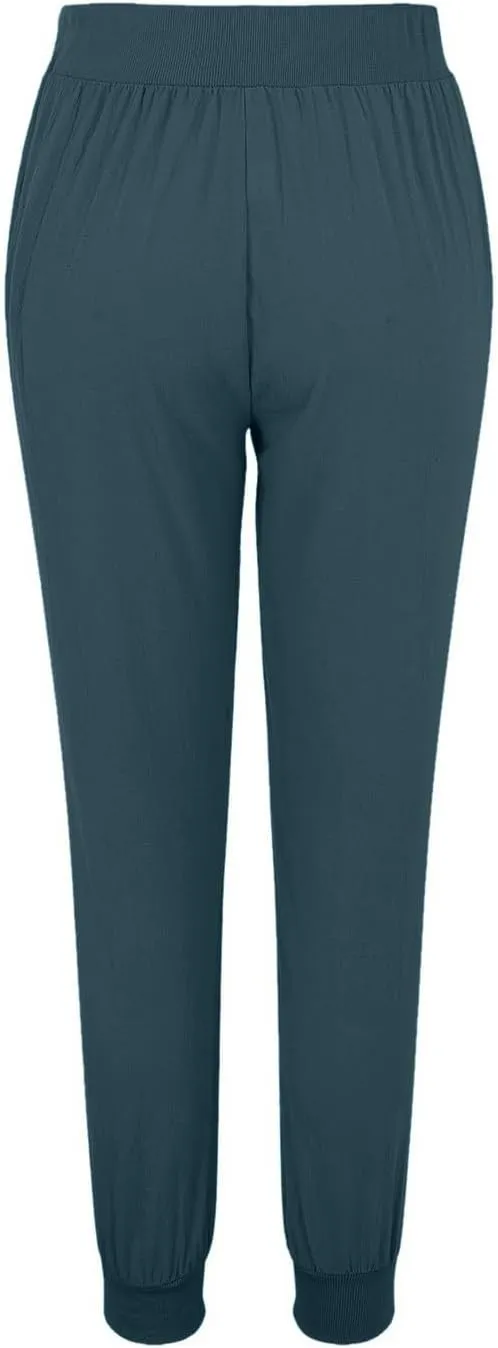 Cotton Joggers for Women Summer Drawstring Elastic Waist Pants Casual Straight Leg Solid Color Comfy Trousers with Pockets