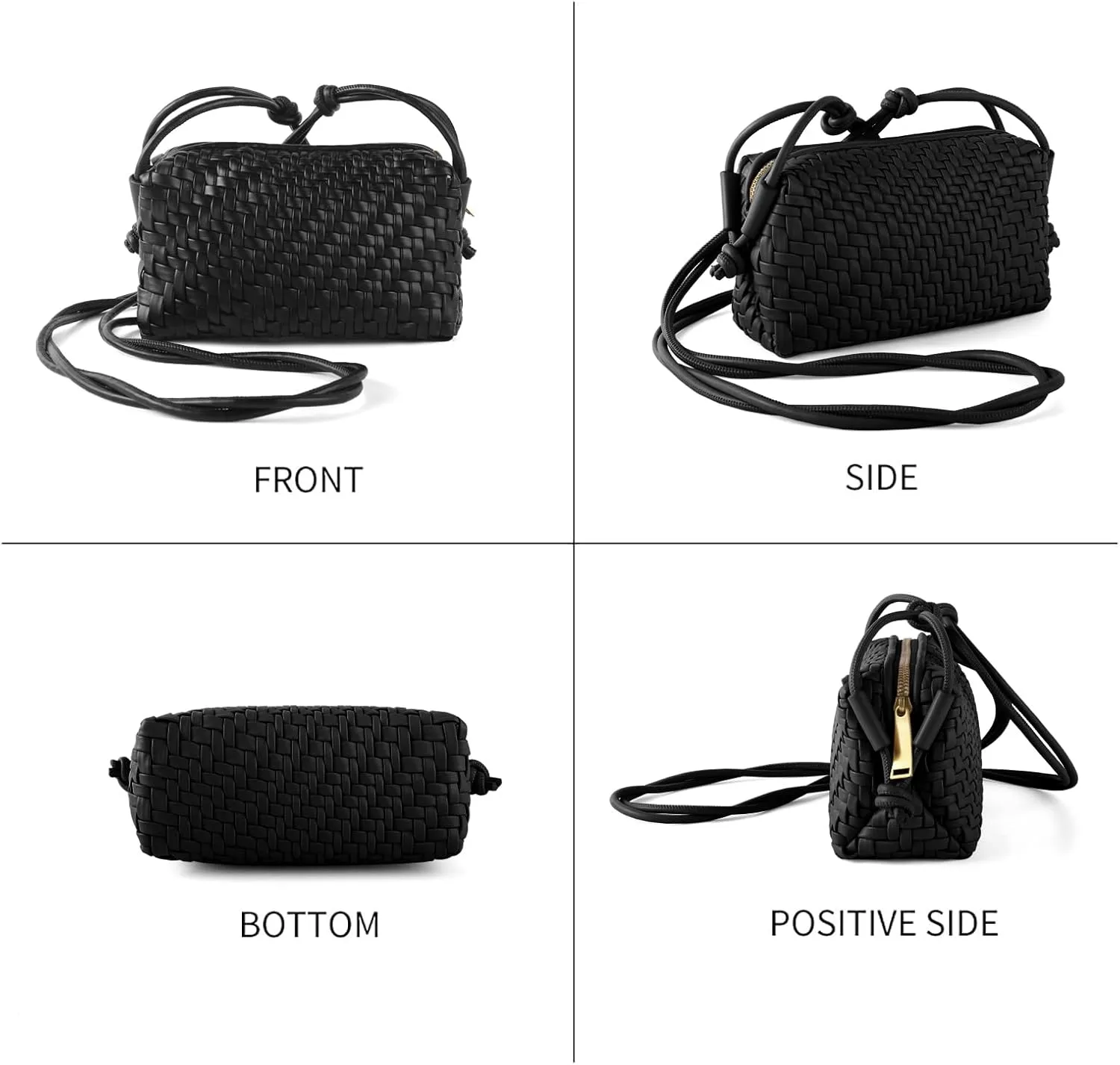 Crossbody Bag for Women Trendy Woven Purse Vegan Leather Small Shoulder Handbags with Strap