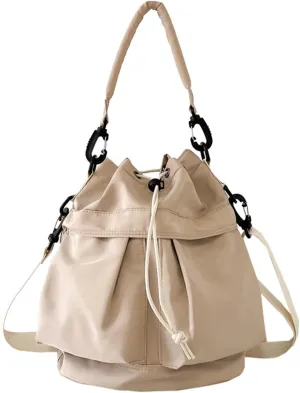 Crossbody Bucket Bags for Women, Canvas Bucket Bag Drawstring Purse Mini Hobo bag Shoulder Handbags