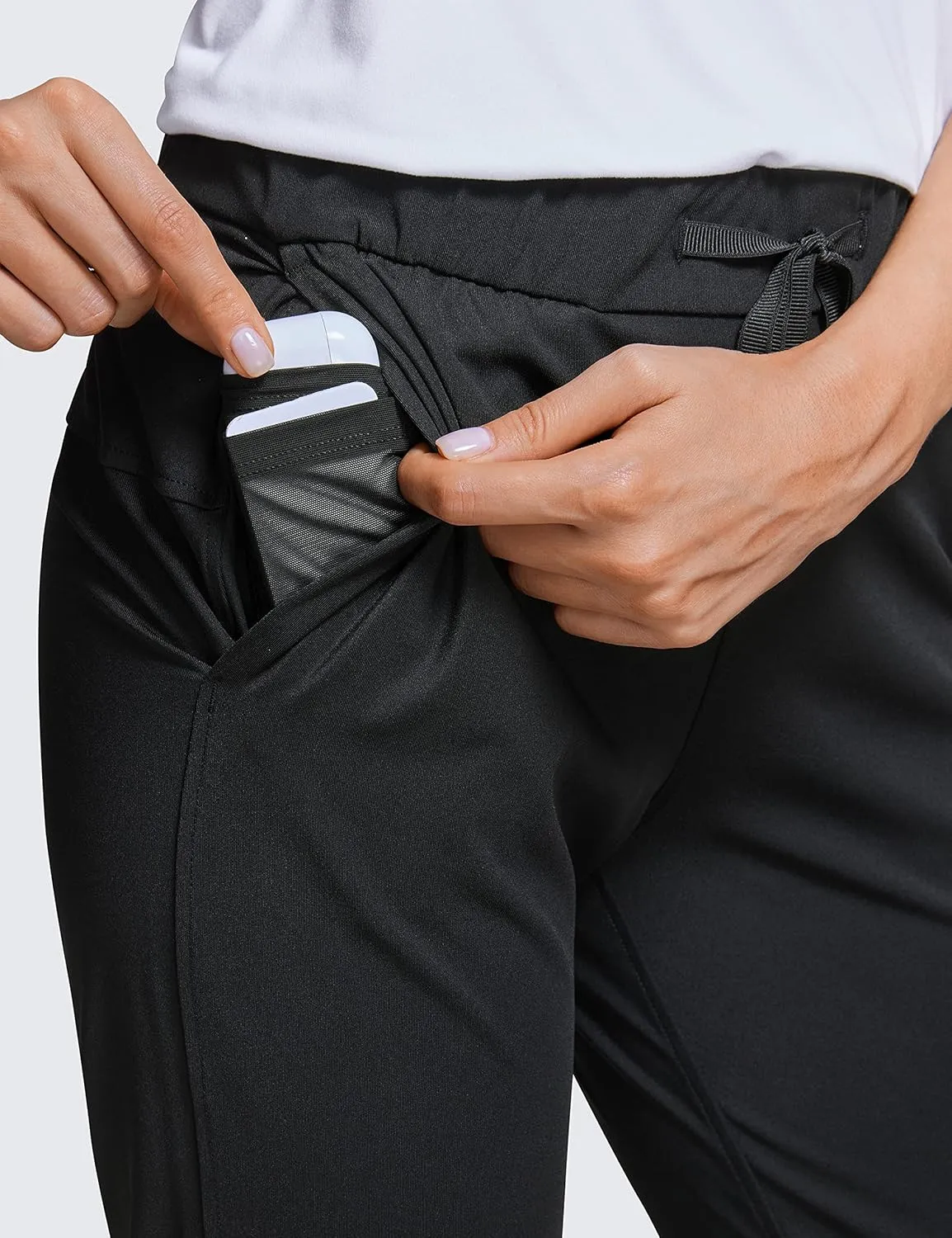 CRZ YOGA 4-Way Stretch Golf Capri for Women 23", Casual Yoga Dress Work Pants with Pockets Workout Athletic Travel