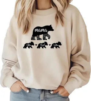 Custom Mama Sweatshirt for Women, Personalized Sweatshirts, Mothers Day Birthday Gifts for Mom From Daughter Son