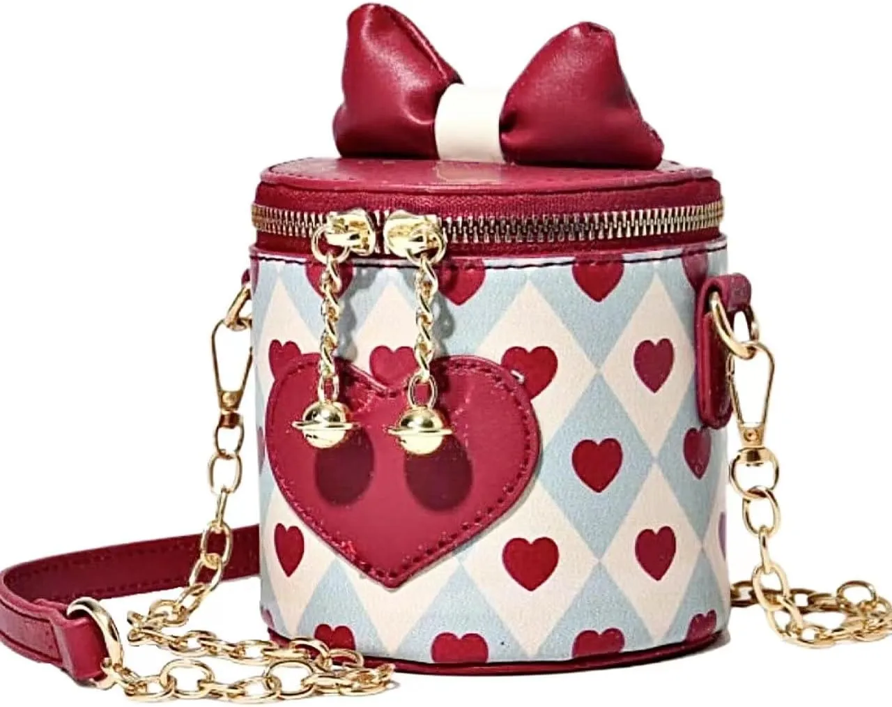 Cute Heart Bucket Bag for Girls Lovely Purse Handbags for Women Sweet Vegan Shoulder Bag Crossbody Bag