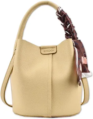 Cute Macaroon Bucket Bag for Women Faux Leather Crossbody Bag Small Purse Handbag Shoulder Bag Silk Ribbon Woven Handle