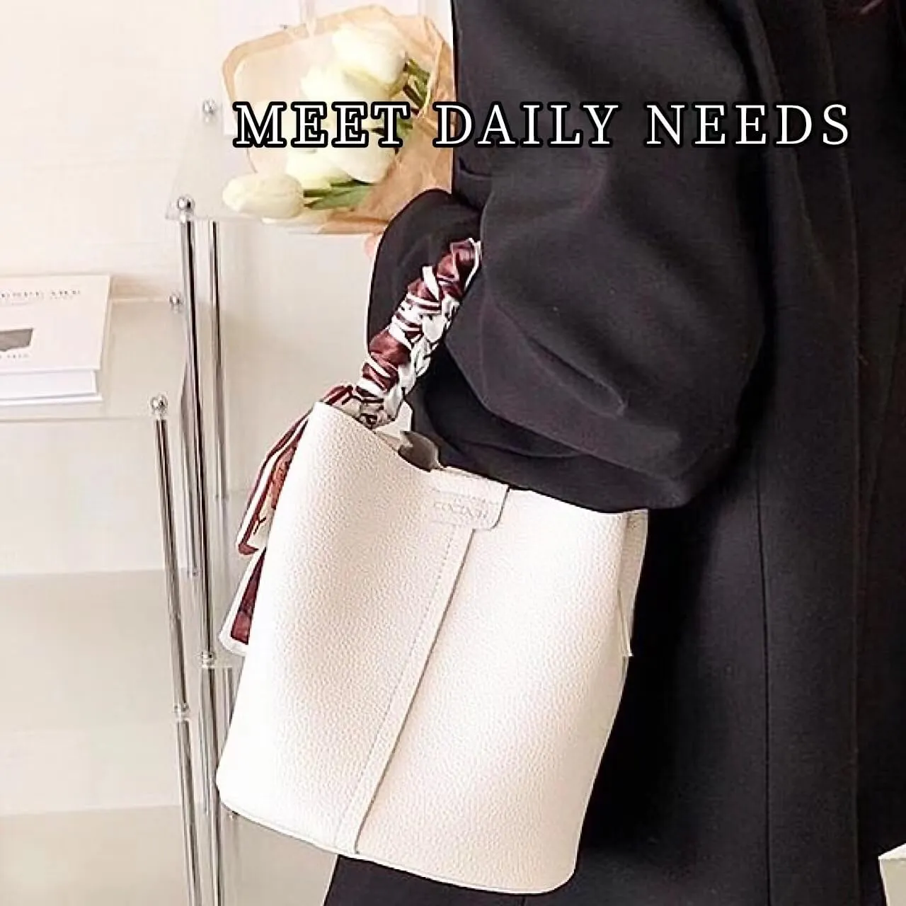 Cute Macaroon Bucket Bag for Women Faux Leather Crossbody Bag Small Purse Handbag Shoulder Bag Silk Ribbon Woven Handle