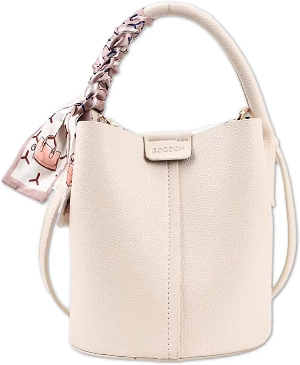 Cute Macaroon Bucket Bag for Women Faux Leather Crossbody Bag Small Purse Handbag Shoulder Bag Silk Ribbon Woven Handle