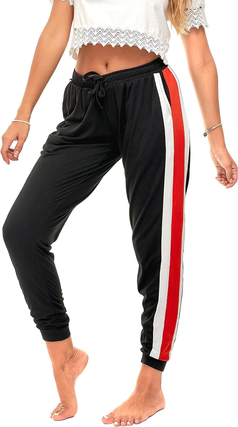 DEAR SPARKLE Jogger with Pockets for Women Drawstring Lightweight Sweats Yoga Lounge Pants   Plus Size (P7)