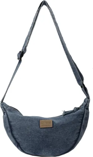 Denim Crossbody Bag, Jean Purses for Women Denim Shoulder Bag Handbags Hobo Crescent Bags