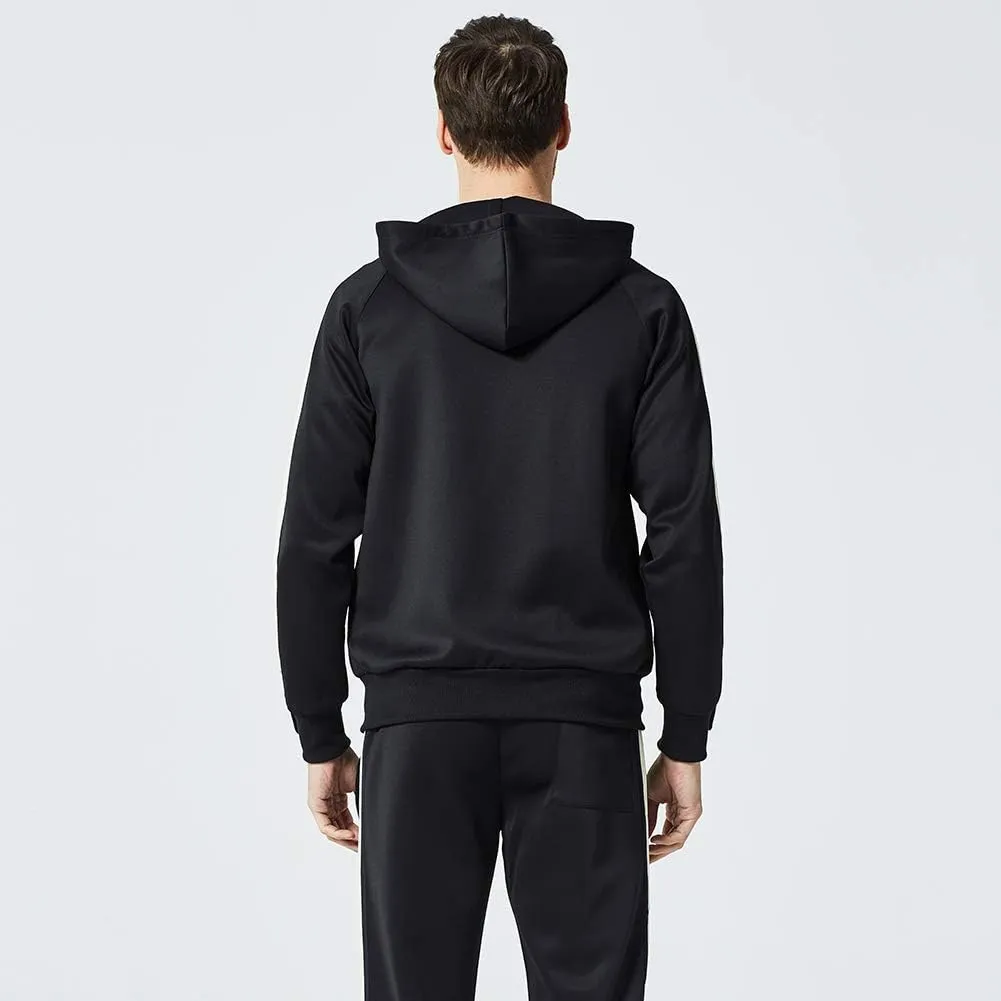 DUOFIER Men's Hooded Athletic Tracksuit Casual Full Zip Jogging SweatSuits