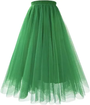 Dvbfufv Women Mesh Pleated A-Line Skirt Women Summer High Waist Midi Skirts