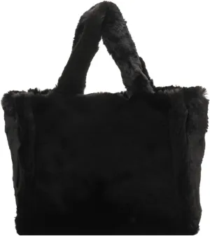 Fluffy Tote Bag for Women Large Fuzzy Tote Handbag Faux Fur Bag Furry Purse