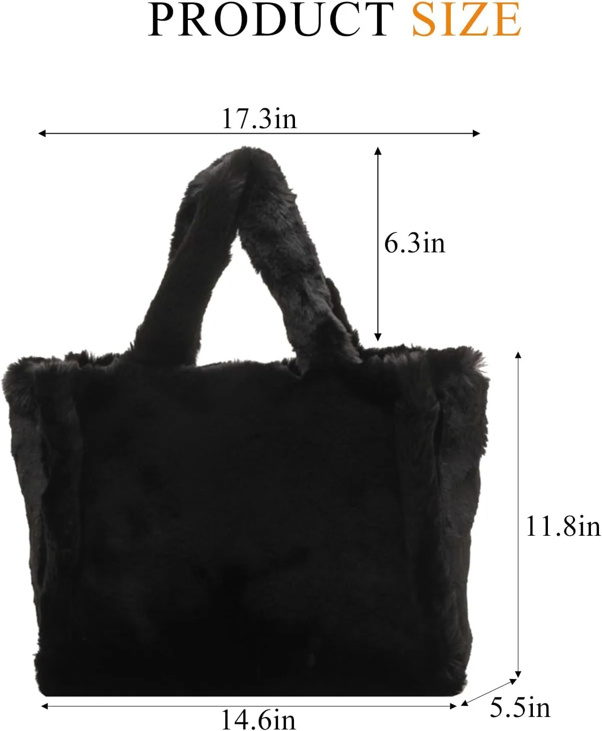 Fluffy Tote Bag for Women Large Fuzzy Tote Handbag Faux Fur Bag Furry Purse