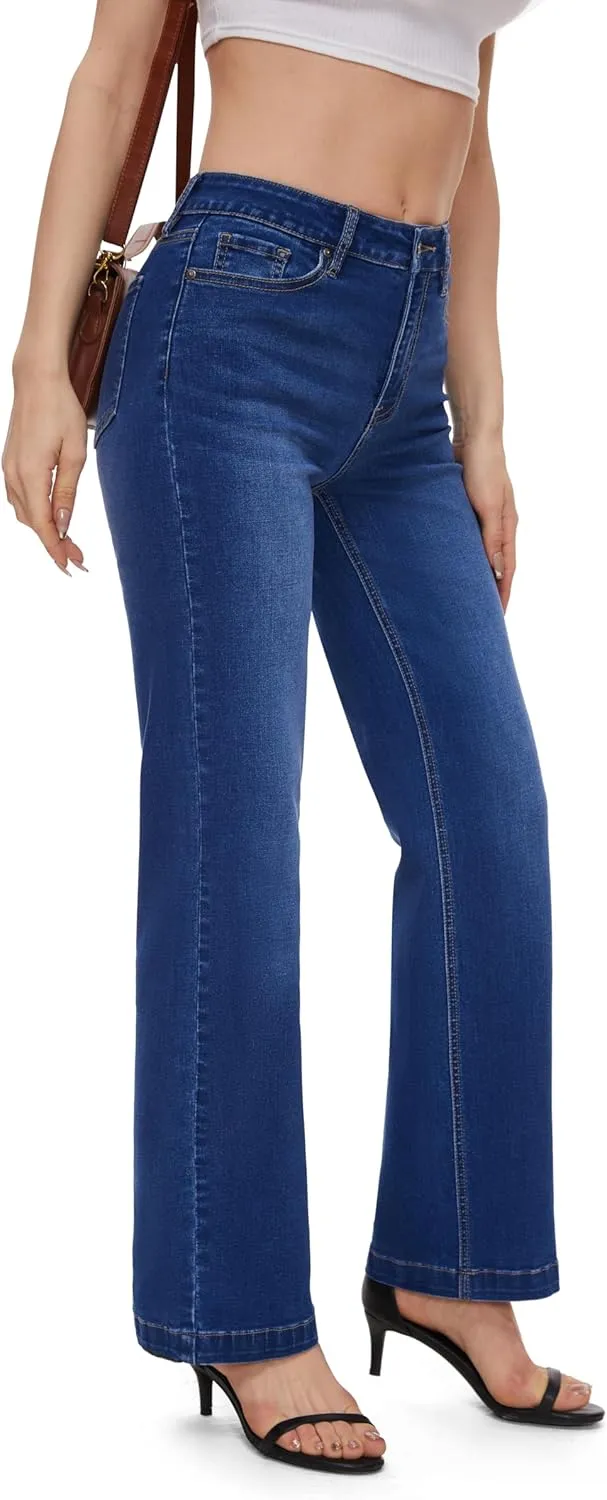FLYING BANANA Women's High Waisted Wide Leg Baggy Jeans Stretchy Loose Denim Pants