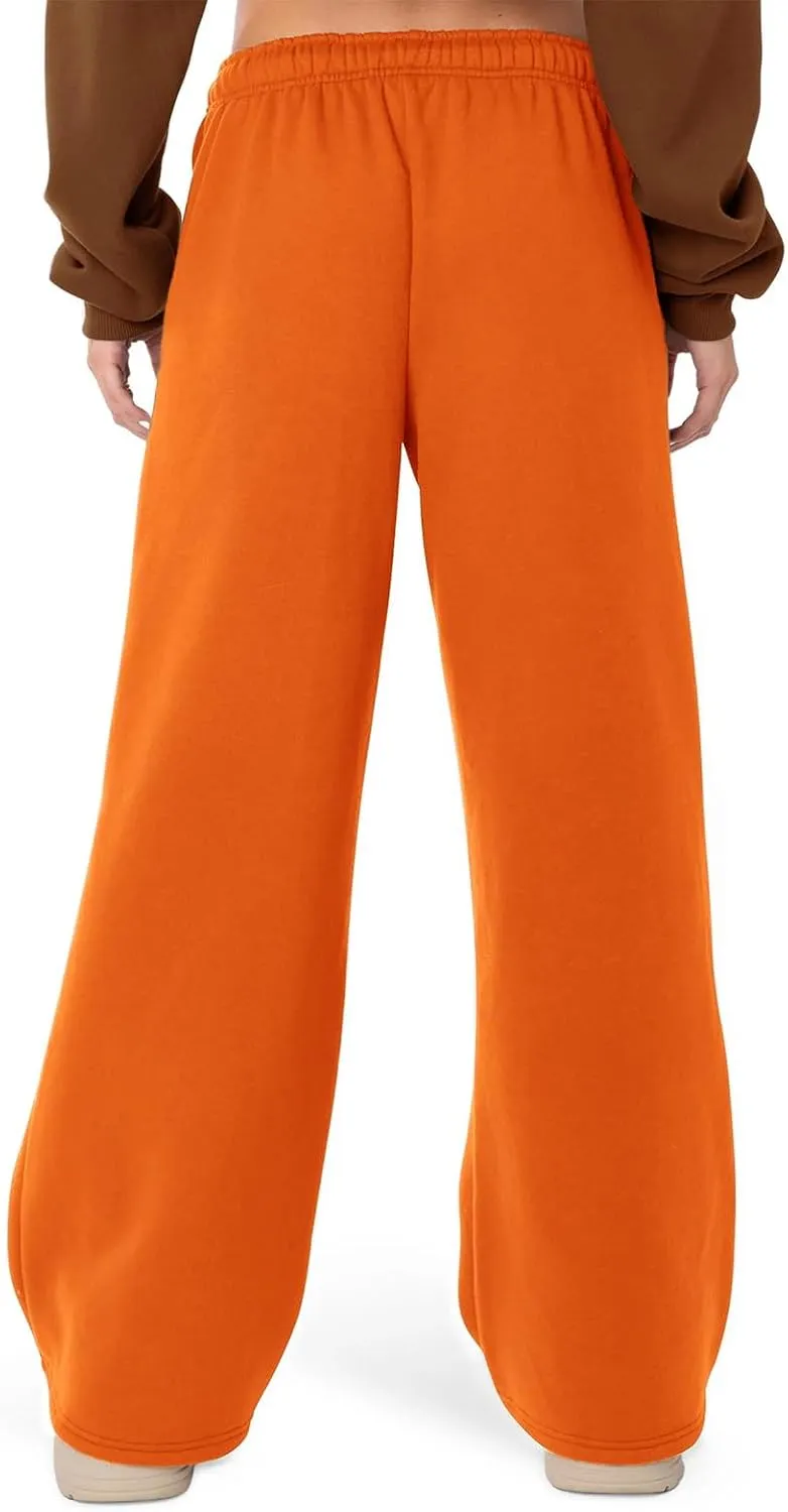 FOMOYUU Women's Casual Baggy Joggers Sweatpants Solid Color Drawstring High Waist Wide Leg Trousers