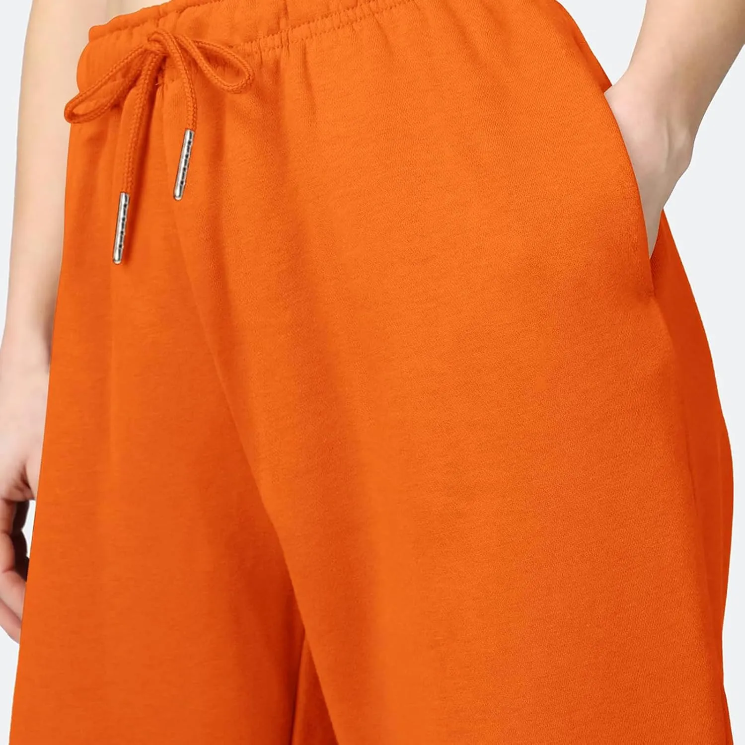 FOMOYUU Women's Casual Baggy Joggers Sweatpants Solid Color Drawstring High Waist Wide Leg Trousers