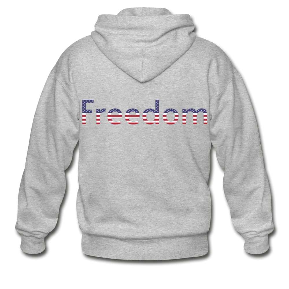 Freedom Patriotic Word Art Gildan Heavy Blend Adult Zip Hoodie