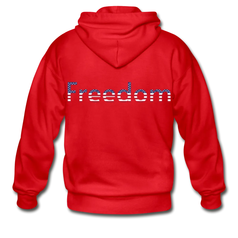 Freedom Patriotic Word Art Gildan Heavy Blend Adult Zip Hoodie