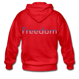 Freedom Patriotic Word Art Gildan Heavy Blend Adult Zip Hoodie