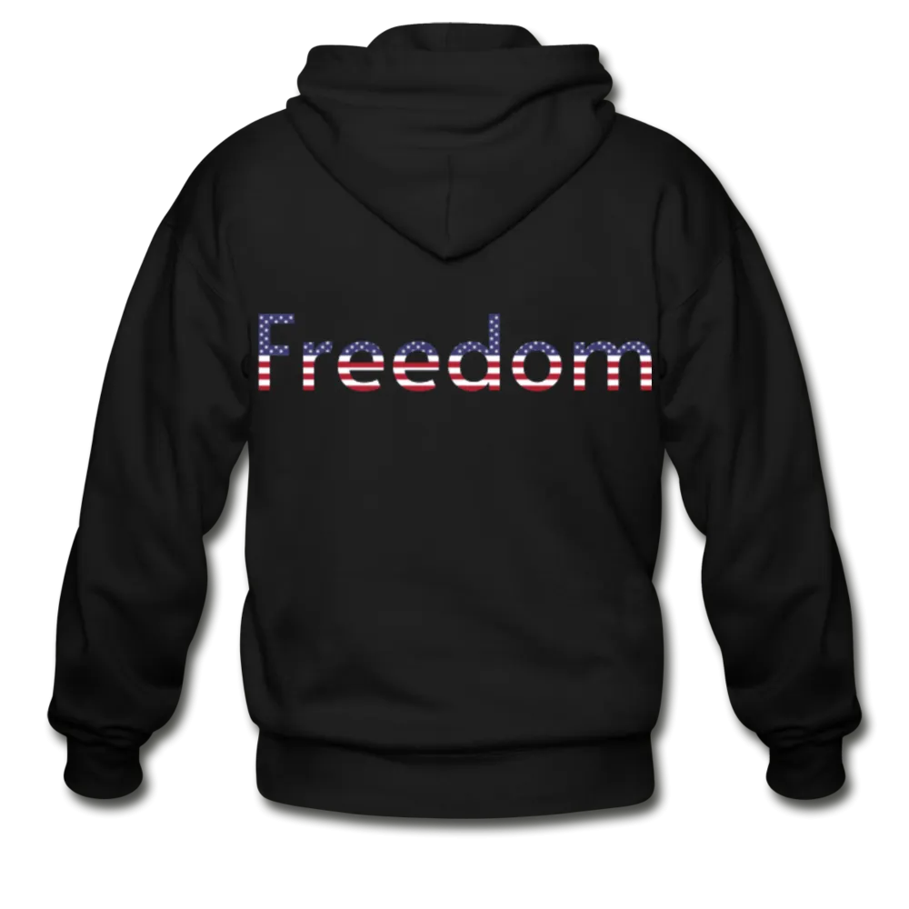 Freedom Patriotic Word Art Gildan Heavy Blend Adult Zip Hoodie