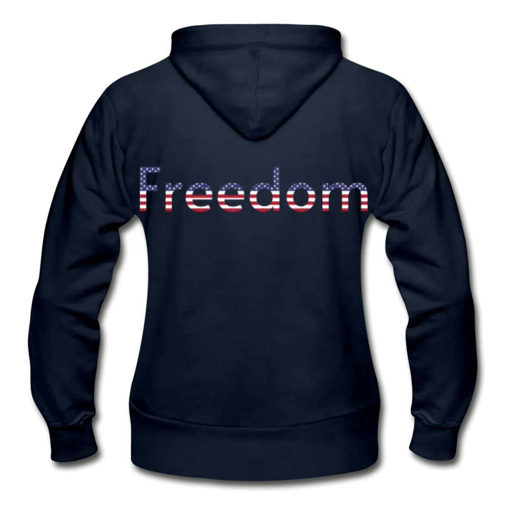 Freedom Patriotic Word Art Gildan Heavy Blend Women's Zip Hoodie