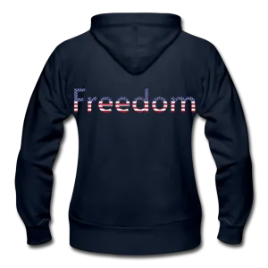 Freedom Patriotic Word Art Gildan Heavy Blend Women's Zip Hoodie