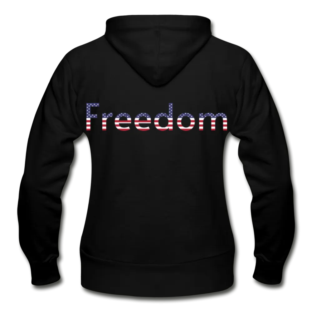 Freedom Patriotic Word Art Gildan Heavy Blend Women's Zip Hoodie