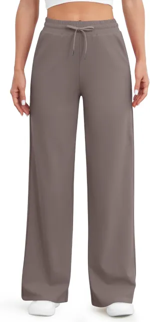 G4Free Wide Leg Yoga Pants with Pockets for Women Sweatpants Casual Drawstring Stretch Pants Petite/Regular/Tall
